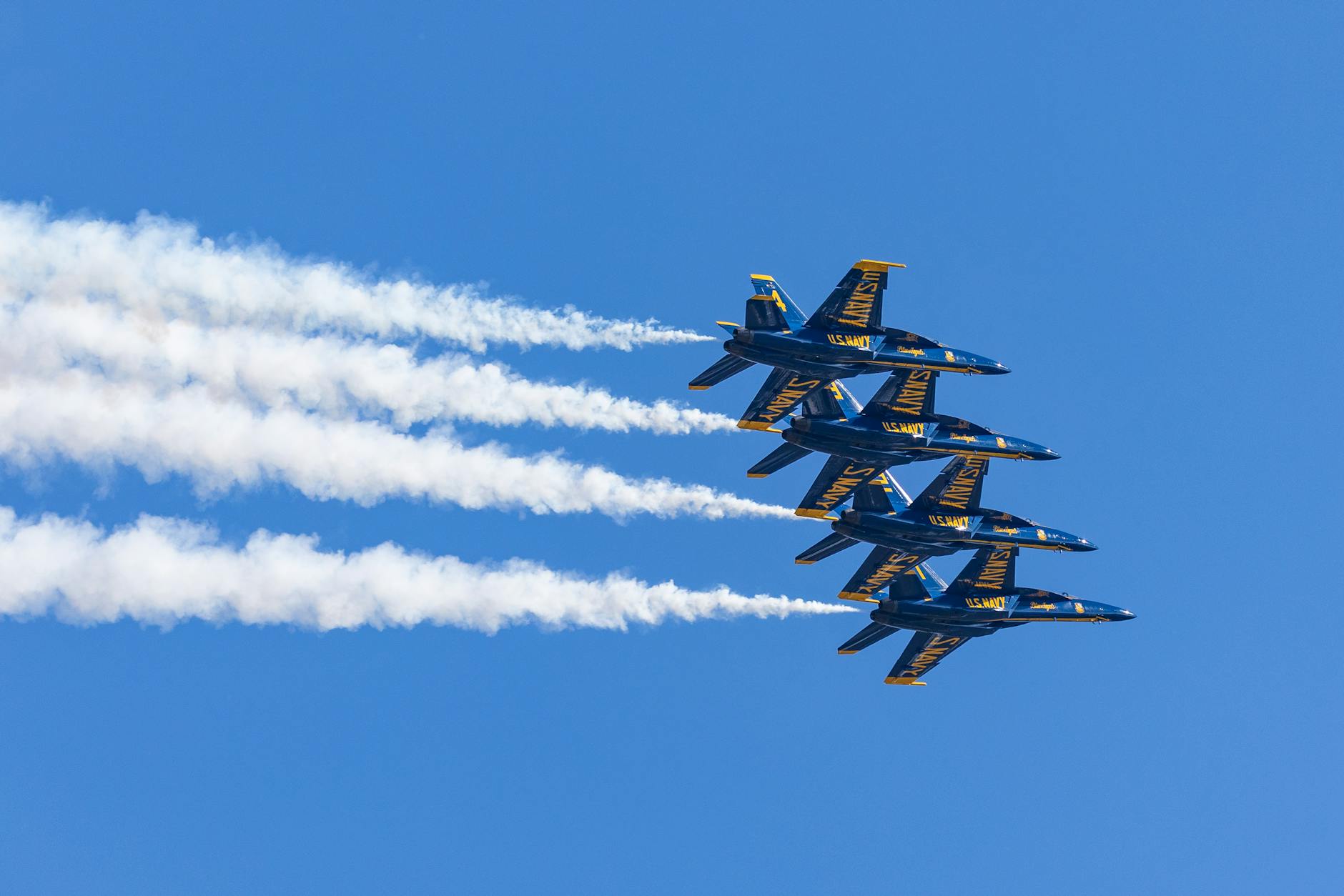 blue angels doing a flight demonstration
