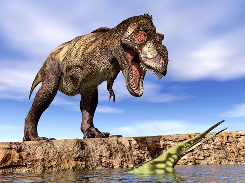 Tyrannosaurus Rex and Hupehsuchus