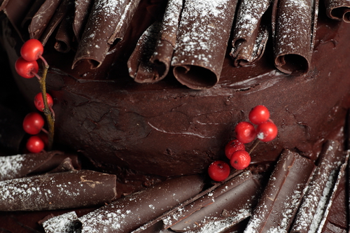 decorated chocolate cake