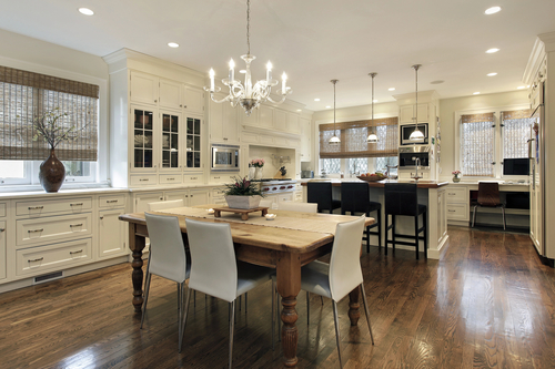 Kitchen with white cabinetry