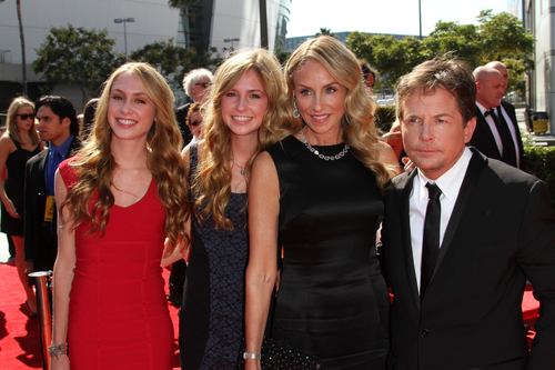 Michael J. Fox, Tracy Pollan and family