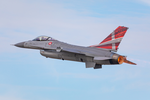 Belgium, Kleine-Brogel - 9.9.2018 Danish Air Force F-16 display during the Belgian Air Force Days 9.9.2018 in Kleine-Brogel, Belgium
