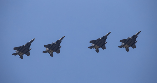Fighter Aircrafts Flying during Anatolian Eagle Exercise