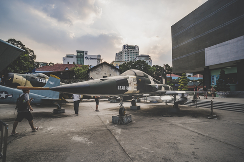 An American A-37 Dragonfly on display in the War Remnants Museum in Ho Chi Minh City Vietnam Asia