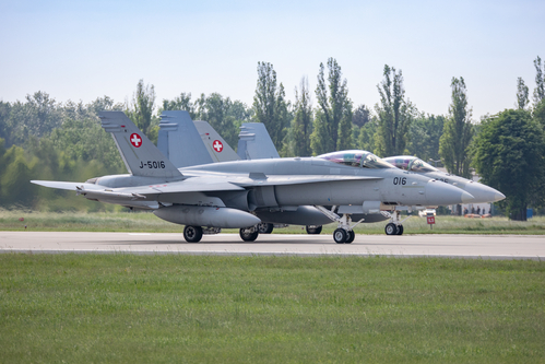 Poland, Krzesiny - 18.05.2018 Swiss Air Force F-18 Hornet during Nato Tiger Meet 18.05.2018 in Krzesiny, Poland