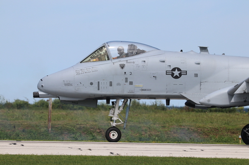 Cleveland, OH-USA August 31, 2019: Cleveland National Air Show featuring the U.S. Air Force A-10 Thunderbolt Tactical Demonstration.