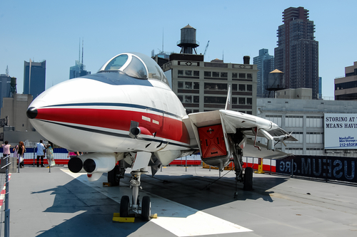 Grumman F-14 Super Tomcat on the display at the Intrepid Sea, Air and Space Museum in New York City.