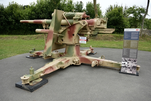 88mm Flugzeugabwehrkanone, Flak 36, German Anti Aircraft Gun. Colleville-sur-Mer, France, July 4, 2023.  