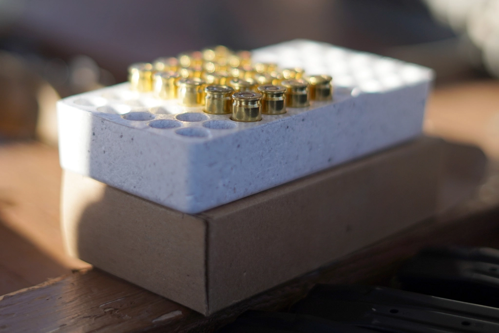 box 9mm ammunition is seen