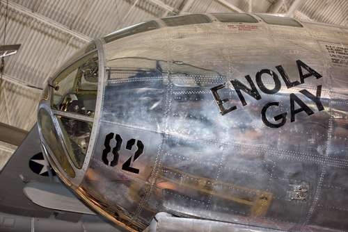WASHINGTON DC, USA - JUNE 21 2015: Boeing B-29 Superfortress Enola Gay at air museum 