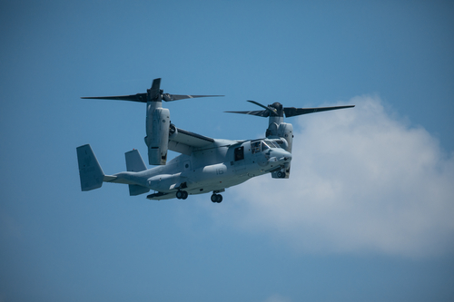 USA.FLORIDA.MIAMI BEACH. JUNE 2019: USMC V-22 OSPREY. DEMONSTRATION FLIGHT