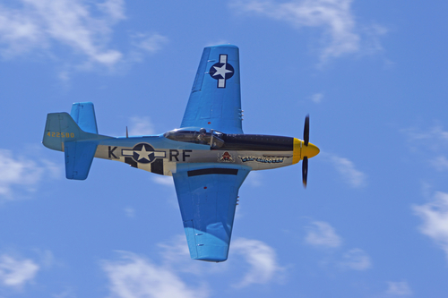 Airplanes,vintage WWII aircraft, flying at 2015 Planes of Fame Air Show in Chino, California