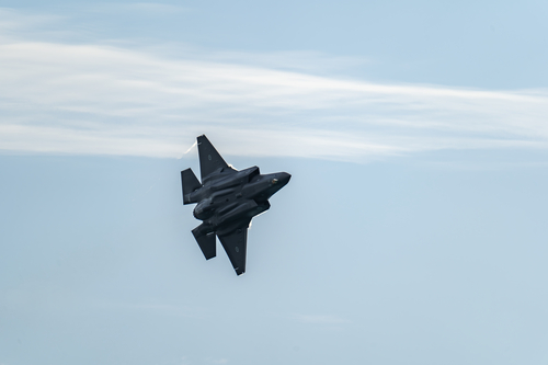 F-35A Lightning II flypast and display for 2023 Territory Day at Mindil Beach, Darwin.