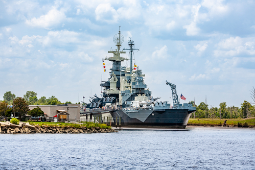 Wilmington, USA - July 20, 2010: World War ll Battleship North Carolina at Wilmington, North Carolina.