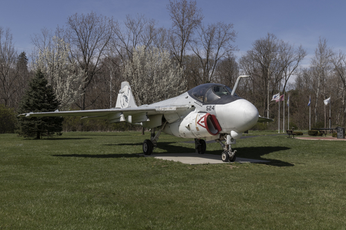 Richmond - Circa April 2022: Grumman A-6 Intruder of the United States Navy. The  A-6 Intruder is an attack aircraft operated by the U.S. Navy and U.S. Marine Corps.
