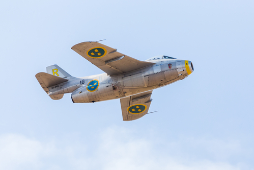 Saab Tunnan captured at the Southport airshow in September 2019.