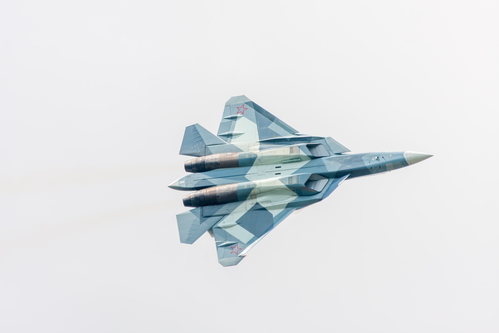 Zhukovsky / Russian Federation - august 25 2015: airshow MAKS, SU-57 PAK FA