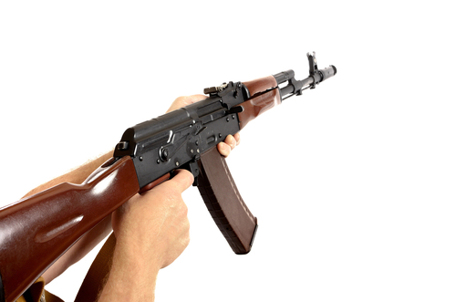 AK-47 machine gun isolated