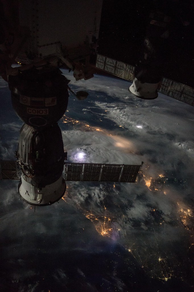 Moon, Thunderstorms Illuminate Beautiful Night Scene from ISS