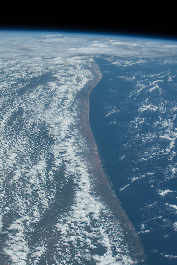 The Indian Ocean coastline of Kenya and Somalia