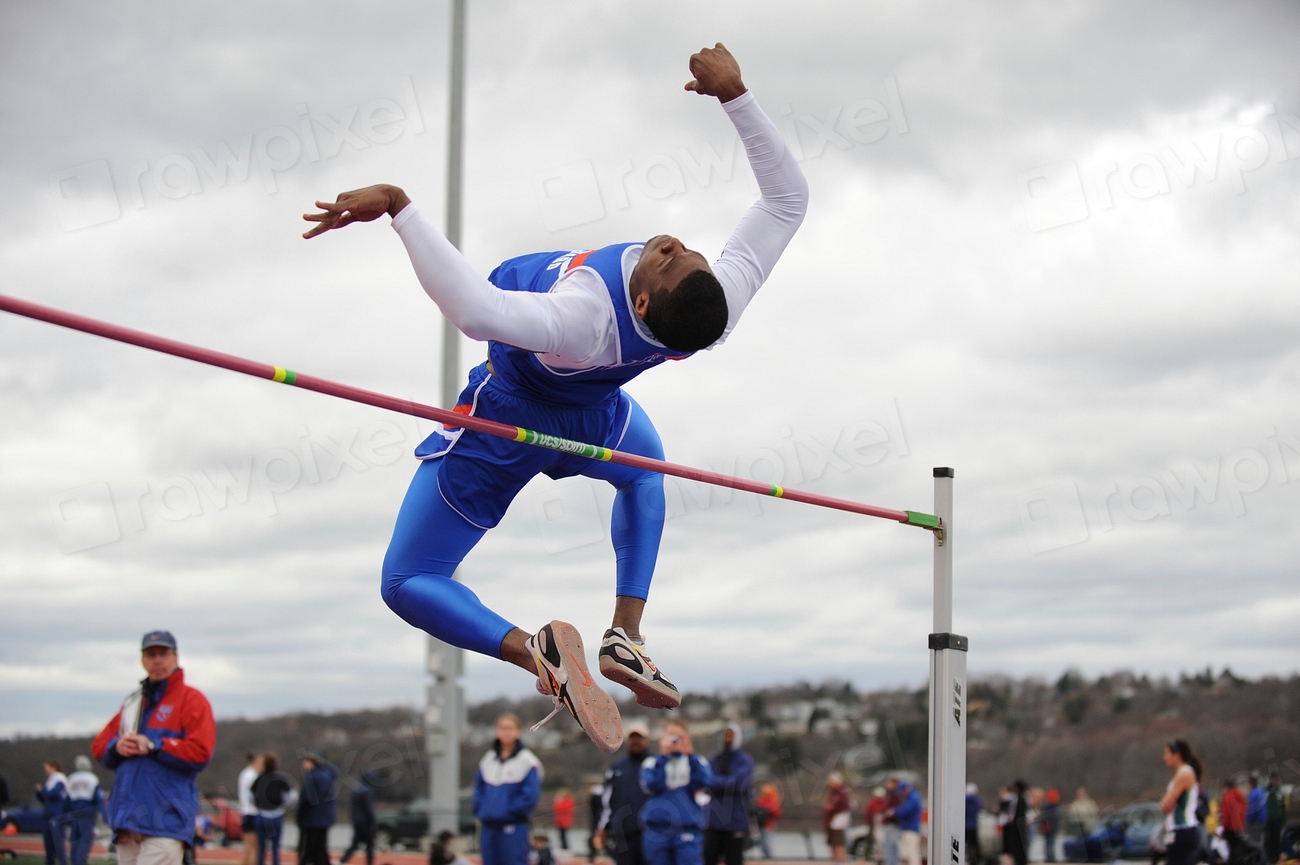 Athlete doing high jumping