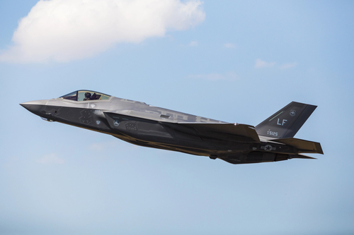 US Air Force F-35A Lightning II pictured at the 2018 Royal International Air Tattoo at RAF Fairford in Gloucestershire.